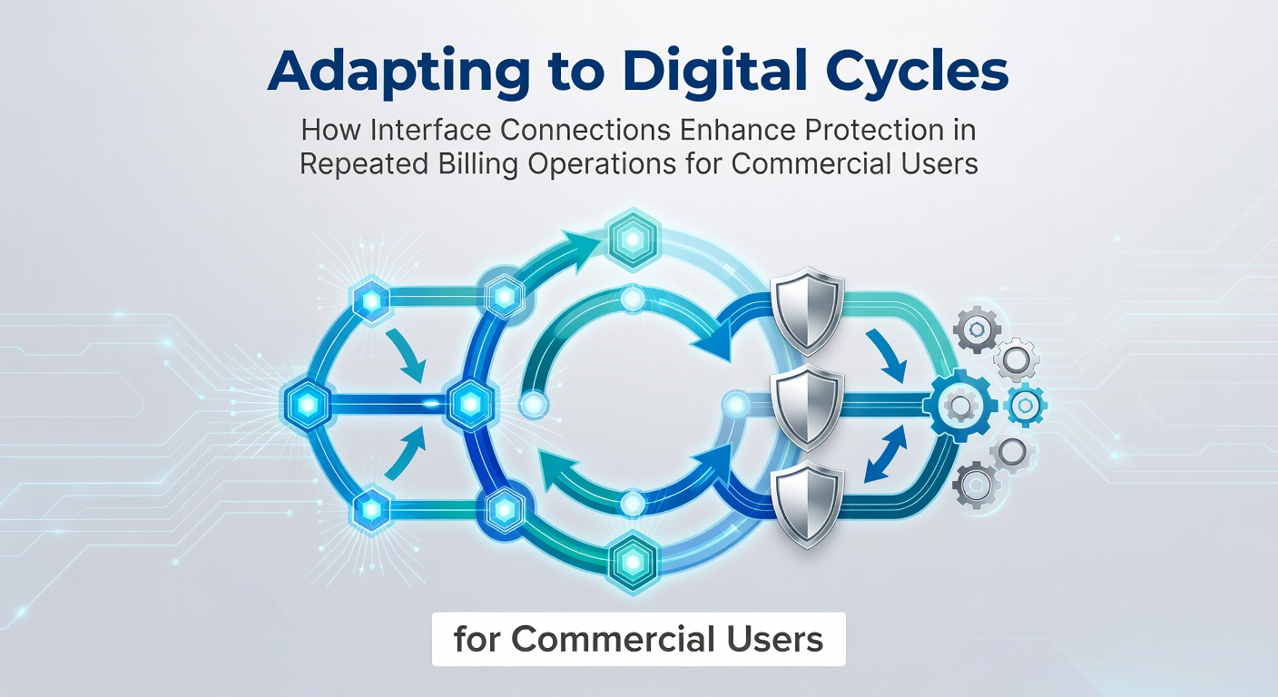 Commercial users monitoring digital interface connections for secure recurring billing operations