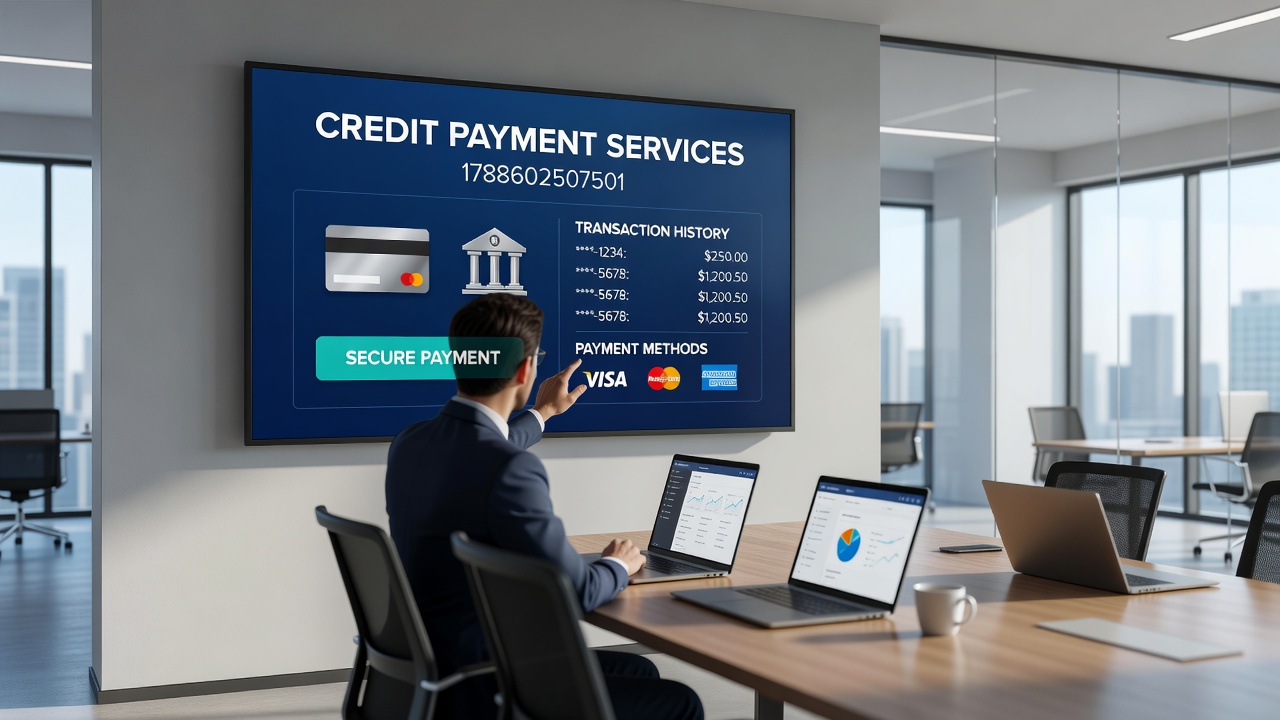 Detailed view of API-linked credit payment processing with fraud detection layers and international transaction mapping