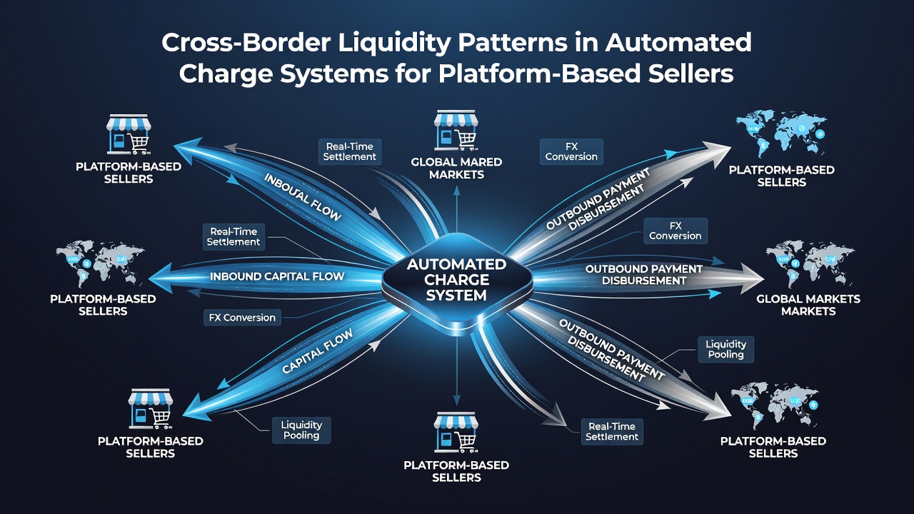Global map highlighting cross-border liquidity routes and settlement nodes used by automated billing platforms
