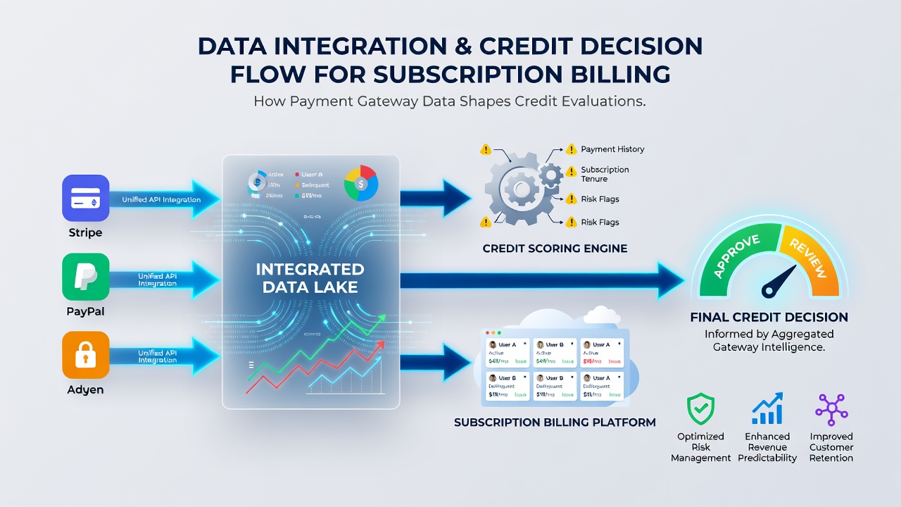 Analytics dashboard displaying integrated payment data influencing merchant credit approvals