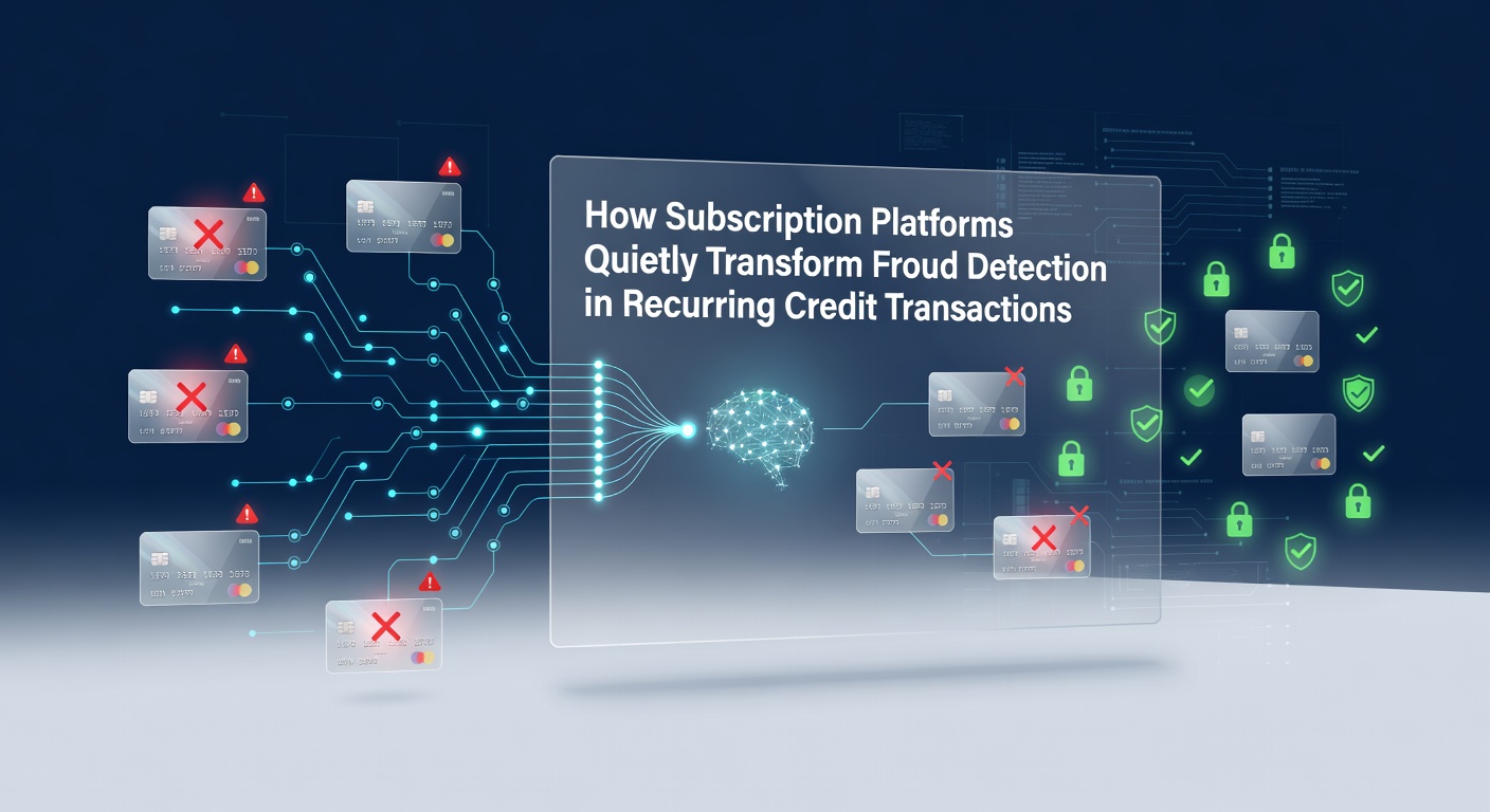 Subscription platform dashboard showing real-time fraud monitoring for recurring credit transactions
