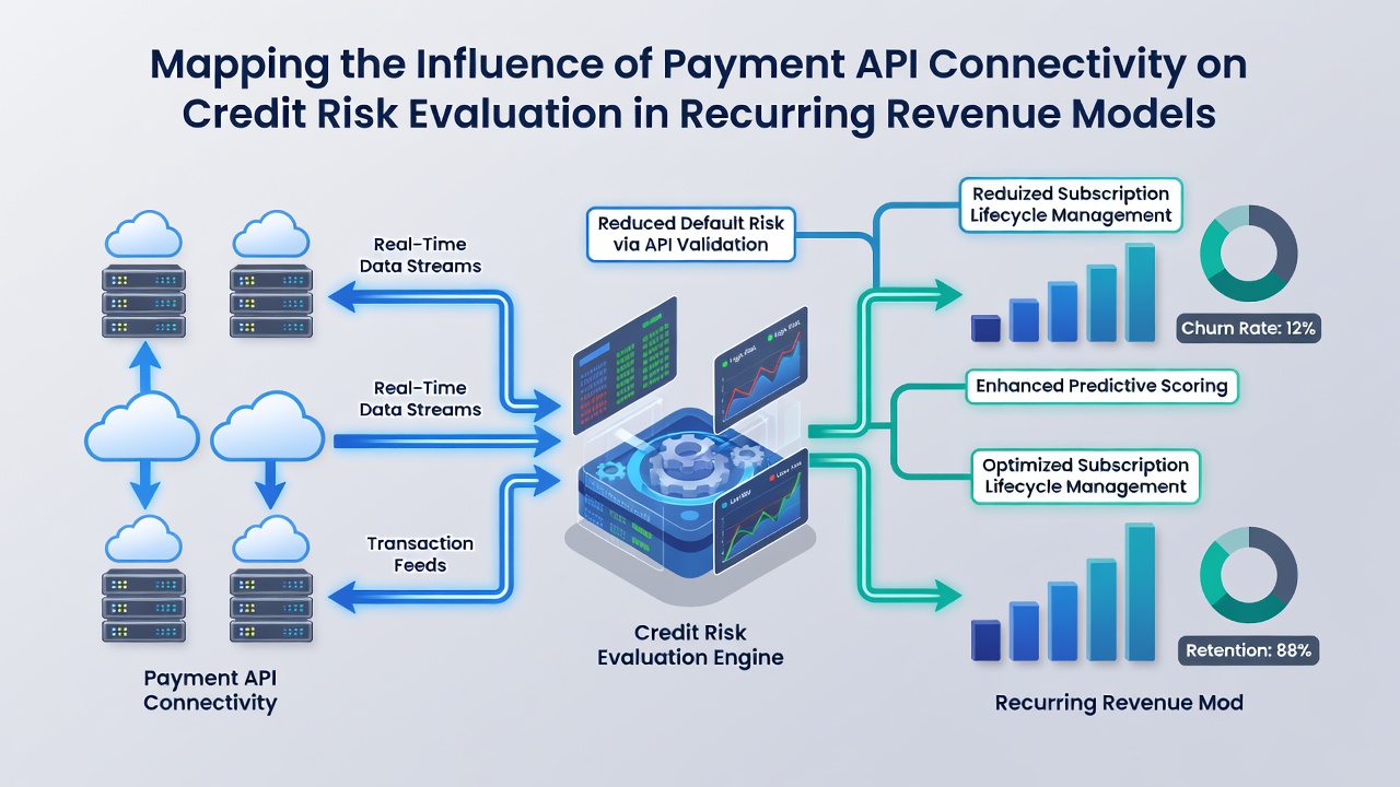 Global trader dashboard showing API-linked recurring payment flows and associated credit risk indicators across international markets