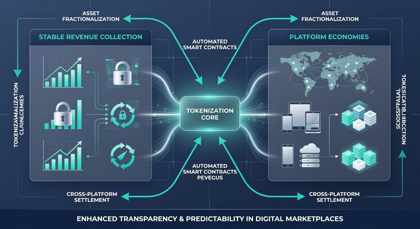 Diagram showing tokenized payment architecture supporting recurring revenue across global platforms