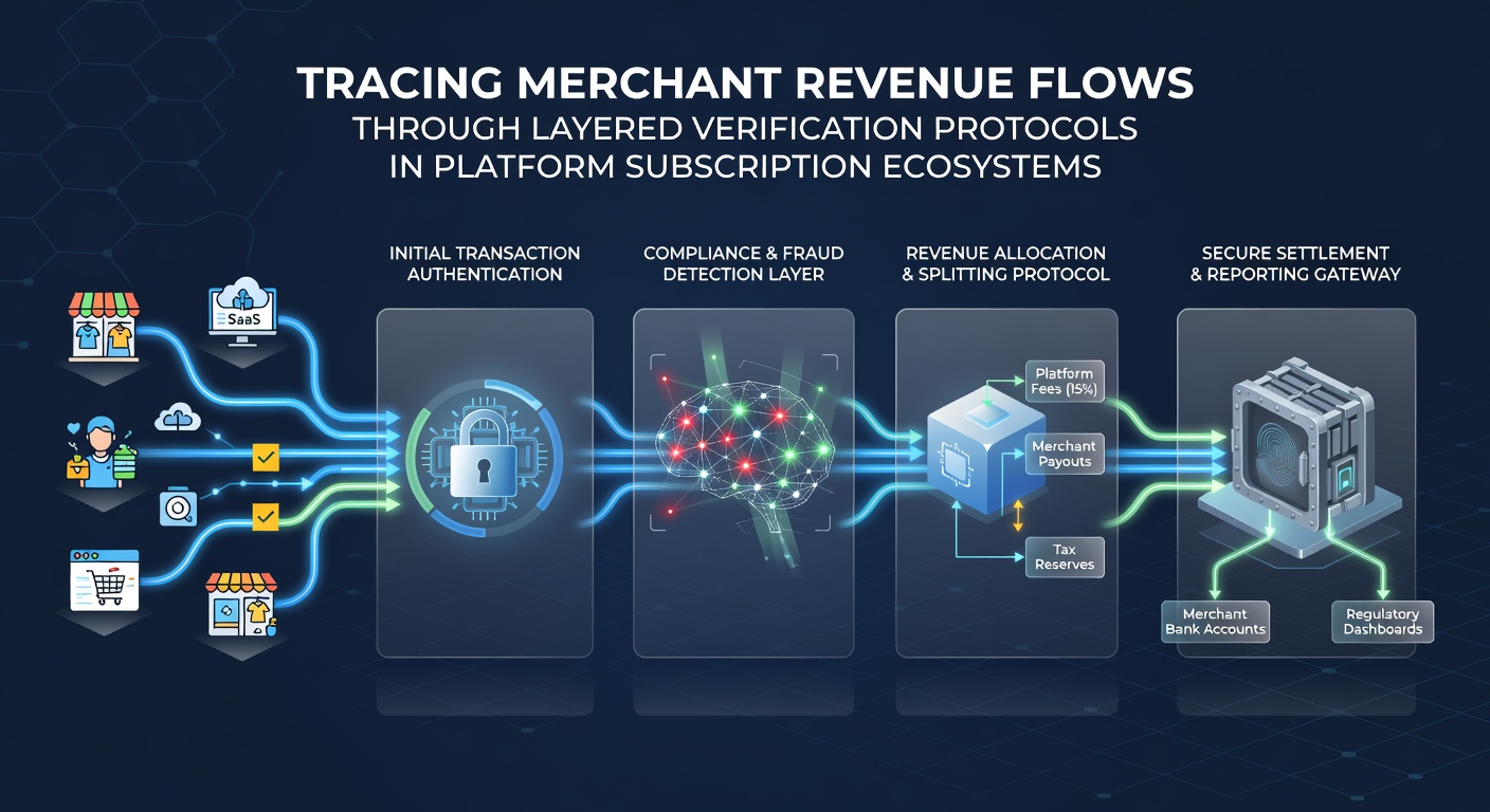 Infographic depicting multi-layer verification protocols applied to subscription revenue streams